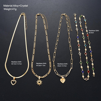 Colier cu pandantiv inimă, lanț clavicular, aliaj de zinc, electroplatinat, stil INS