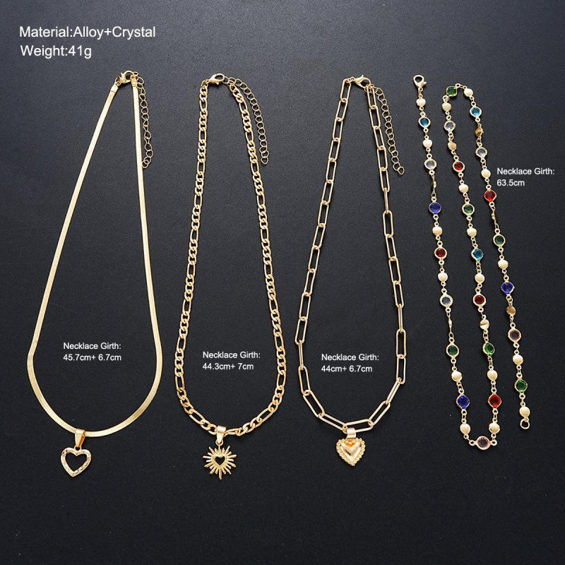 Colier cu pandantiv inimă, lanț clavicular, aliaj de zinc, electroplatinat, stil INS