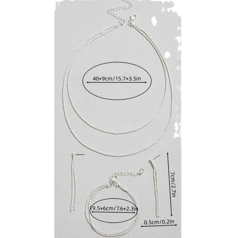 Réz ékszerkészlet: nyaklánc, fülbevaló és karkötő, víz-hullámú lánccal és rhinestone medállal