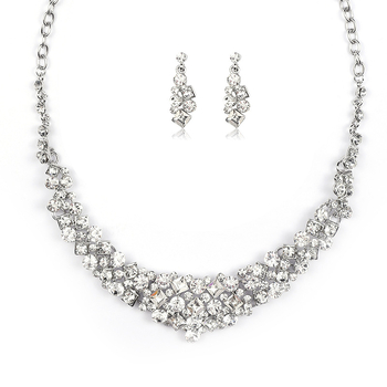 Nyaklánc és fülbevaló készlet - európai–amerikai retro palota stílus, ötvözet, elektroplatírozás, hagyományos lánc, 2022 tavasza