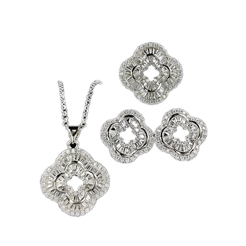 Set de bijuterii Daysoe pentru femei, din cupru placat electro, inel, cercei și pandantiv pe lanț