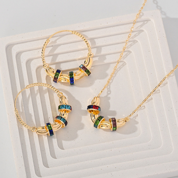 Vast Galaxy set bijuterii din cupru: cercei și colier, placare electrolitică, lanț regulat