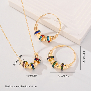 Vast Galaxy set bijuterii din cupru: cercei și colier, placare electrolitică, lanț regulat