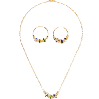 Vast Galaxy set bijuterii din cupru: cercei și colier, placare electrolitică, lanț regulat