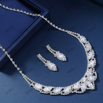 Set colier și cercei din zircon cu picături de apă și rhinestones, lanț clavicular, finisaj electroplate, stil japonez și coreean