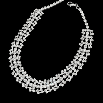 Set cercei și colier - lanț încrucișat, pandantiv din aliaj, placare electrolitică, design elegant