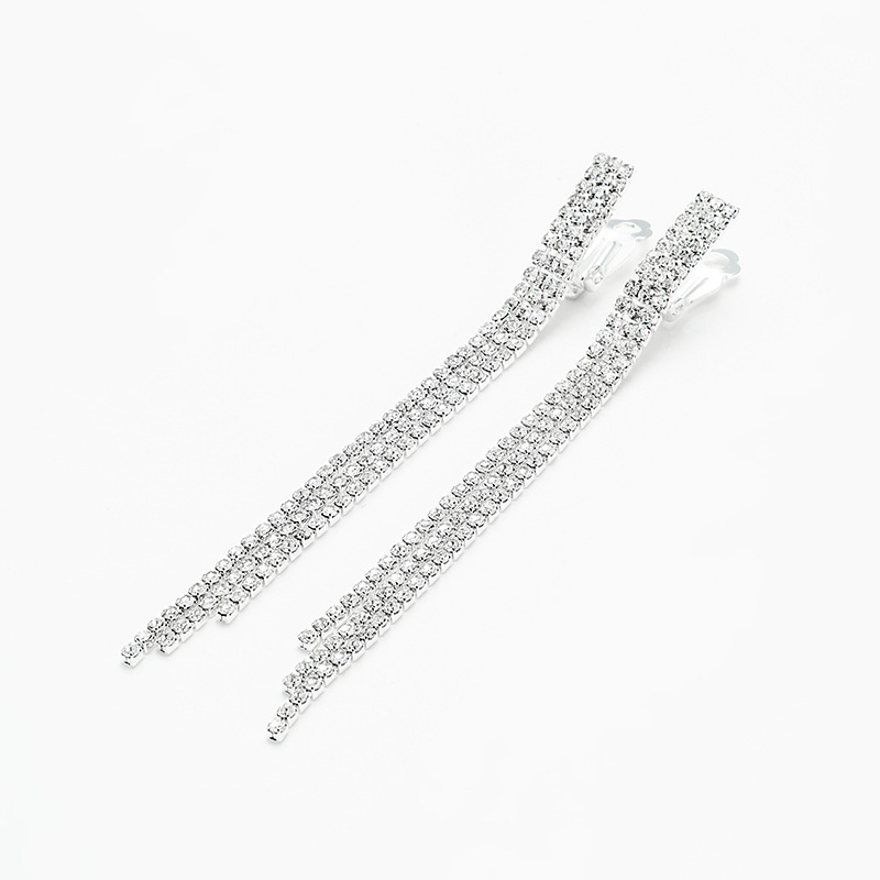 Háromsoros strasszos ékszerszett: nyaklánc, fülbevaló és karkötő menyasszonyi kiegészítőkhöz, geometriai stílus, hullámlánc, többszintes, elektroplatált bevonat