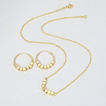 Set de bijuterii: cercei și colier, cupru, placare electrochimică, lanț obișnuit, pentru femei