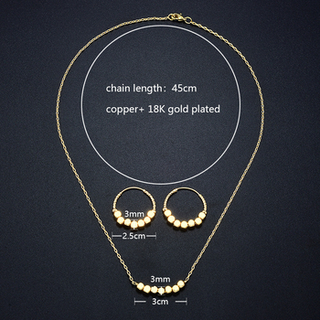 Set de bijuterii: cercei și colier, cupru, placare electrochimică, lanț obișnuit, pentru femei