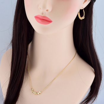 Set de bijuterii: cercei și colier, cupru, placare electrochimică, lanț obișnuit, pentru femei