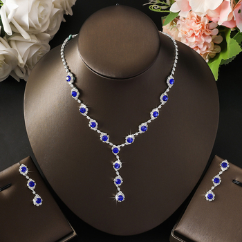 Set de bijuterii pentru femei: colier și cercei cu lanț claw-chain din metal, cristal, electroplating, model zodiac