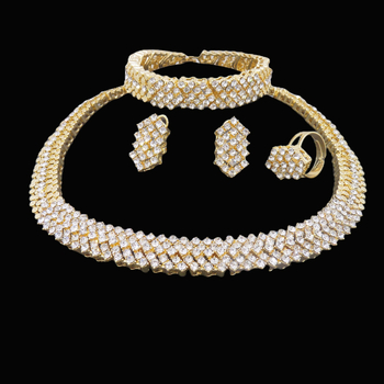 Set de bijuterii de mireasă: brățară, colier și cercei din aliaj, lanț din aliaj și pandantiv din aliaj cu modele Cruce / Coroană / Numeral roman