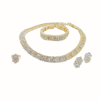 Set de bijuterii de mireasă: brățară, colier și cercei din aliaj, lanț din aliaj și pandantiv din aliaj cu modele Cruce / Coroană / Numeral roman