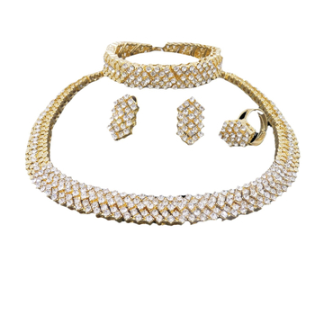 Set de bijuterii de mireasă: brățară, colier și cercei din aliaj, lanț din aliaj și pandantiv din aliaj cu modele Cruce / Coroană / Numeral roman