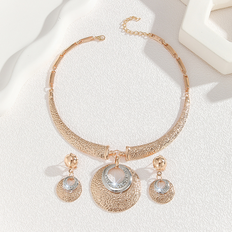 Set de bijuterii din aliaj: electroplatat, stil V, cercei și colier, motive cu stele, soare și lună, cosmos