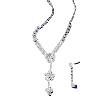 Troje-dijelni set: ogrlica, naušnice i narukvica s Grab chain, rhinestones, višeslojni dizajn, duljina 51–60 cm