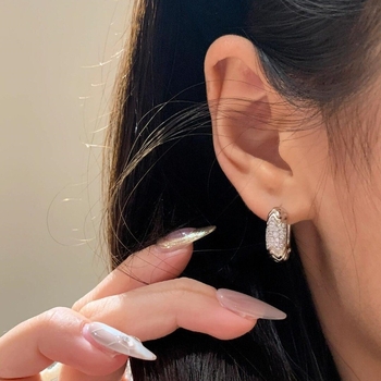 Set de bijuterii din cupru: inel și cercei în stil retro, cu motiv ondulat de diamante și design de os de șarpe, placare electrolitică