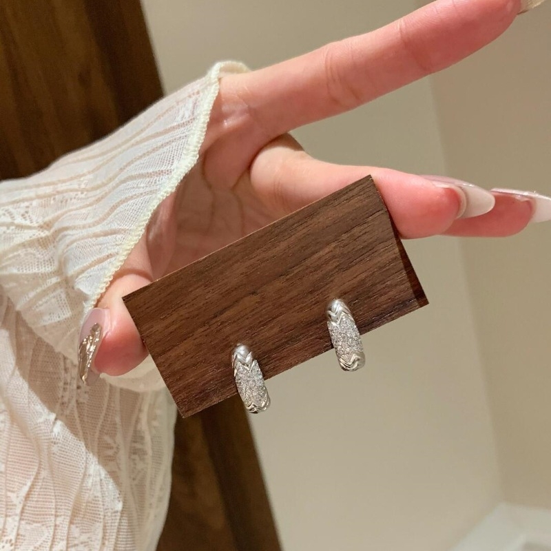 Set de bijuterii din cupru: inel și cercei în stil retro, cu motiv ondulat de diamante și design de os de șarpe, placare electrolitică