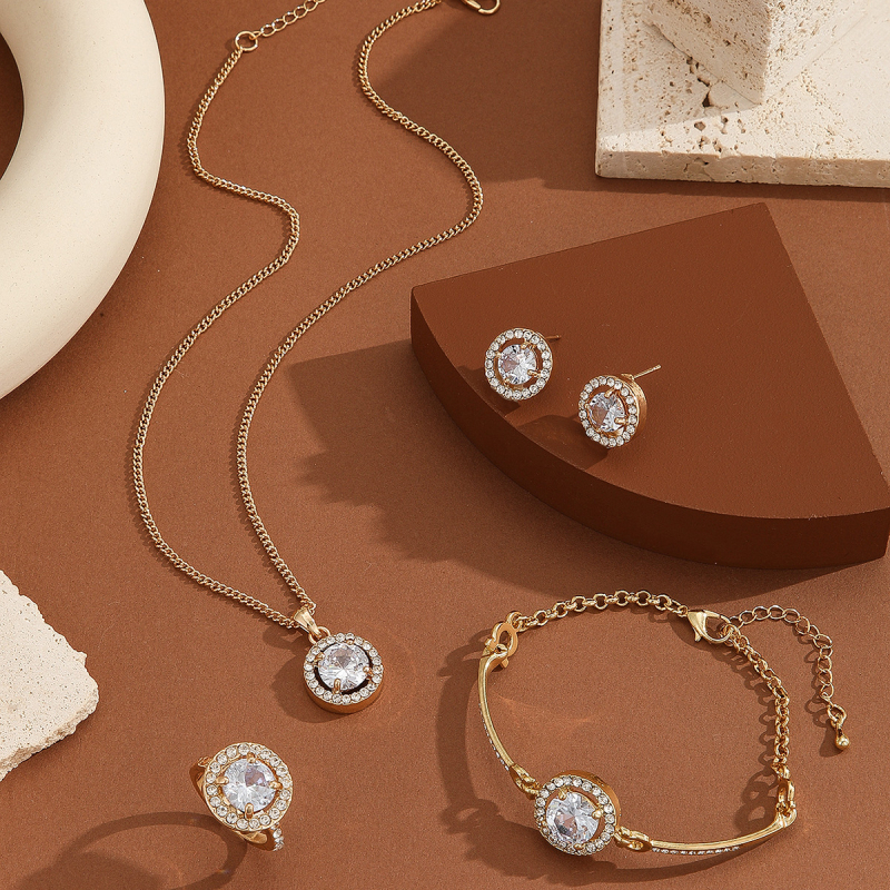 Ženski narukvica od legure, geometrijski uzorak, elektroplatirani završetak