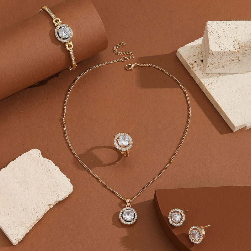 Ženski narukvica od legure, geometrijski uzorak, elektroplatirani završetak