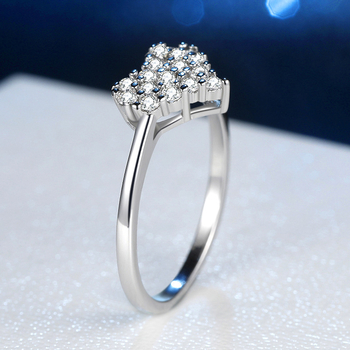 Inel inimă cu zircon încrustat, aliaj de cupru, stil natural pentru femei, seria Full of Love