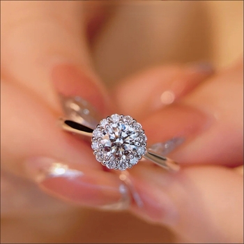 Női S925 Sterling ezüst Moissanite gyűrű, 1 ct, csillag alakú beállítás