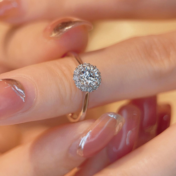 Női S925 Sterling ezüst Moissanite gyűrű, 1 ct, csillag alakú beállítás