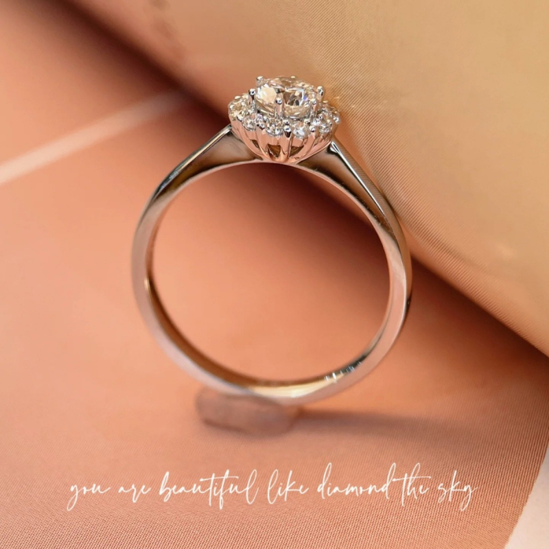 Női S925 Sterling ezüst Moissanite gyűrű, 1 ct, csillag alakú beállítás