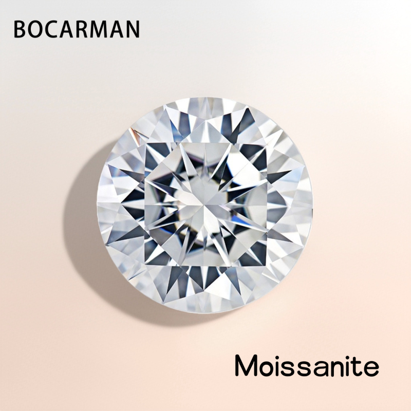 BOCARMAN Moissanit piatră rotundă brută, claritate VVS, tăiere 3EX