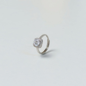 Moissanite vjenčani prsten od srebra 925, kvadratnog oblika, četveroprstena postavka, 1 karat, elektroplatiranje