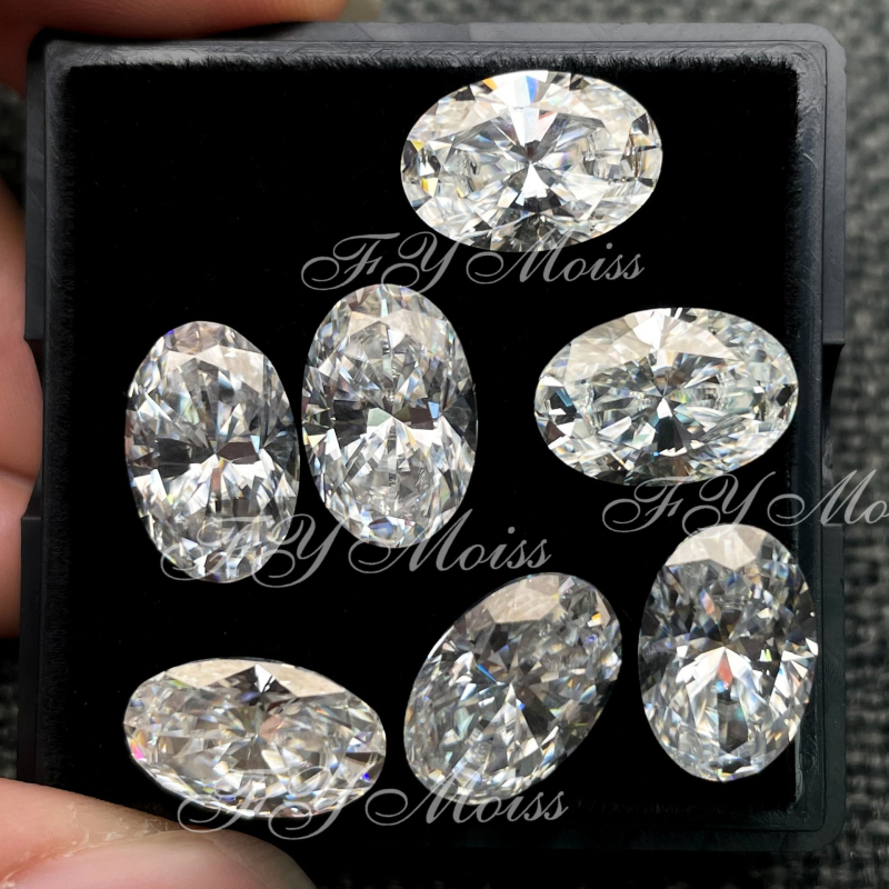 Moissanite GRA, 5A, nerafinirani kamen, u obliku jajastog jajeta, 0.5–10 ct