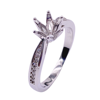 Montură inel Moissanite cu șase gheare, argint 925, placare aur, DIY bază pentru piatră 0,5–2 ct, femei