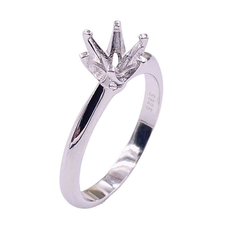 Montură inel Moissanite cu șase gheare, argint 925, placare aur, DIY bază pentru piatră 0,5–2 ct, femei