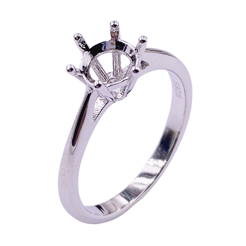 Montură inel Moissanite cu șase gheare, argint 925, placare aur, DIY bază pentru piatră 0,5–2 ct, femei