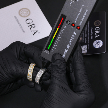 Inel din argint 925 cu moissanit, design circular geometric, unisex, stil hip-hop