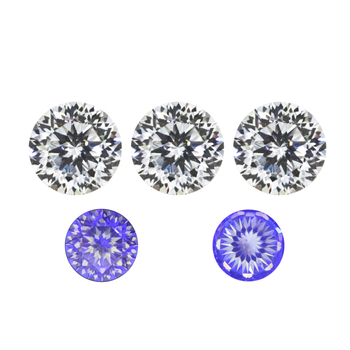 Μόισσανίτης ελεύθερος λίθος, κυκλική κοπή plum-cut, διαύγεια VVS