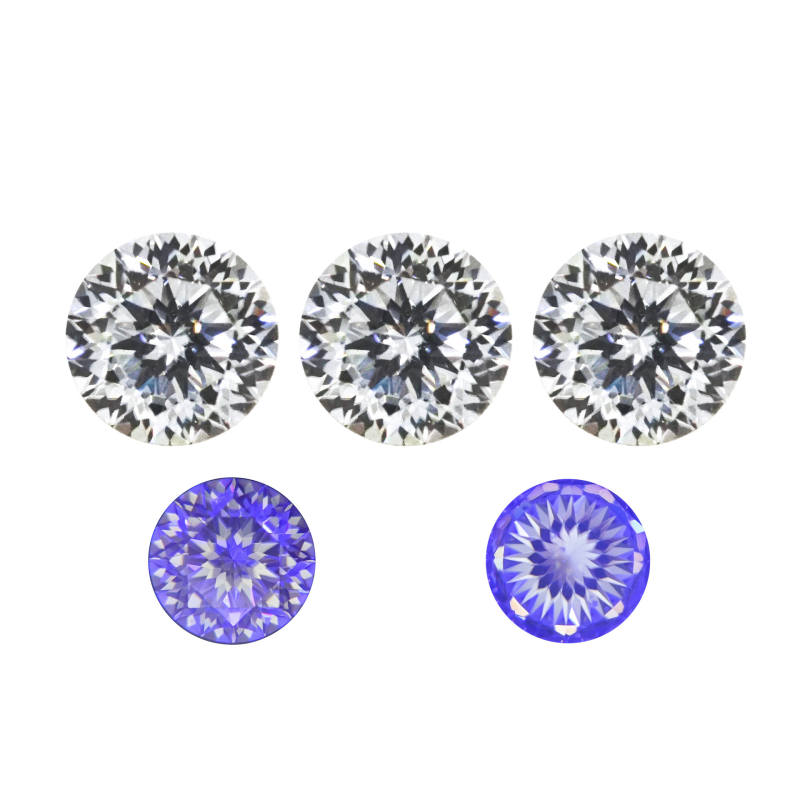 Μόισσανίτης ελεύθερος λίθος, κυκλική κοπή plum-cut, διαύγεια VVS
