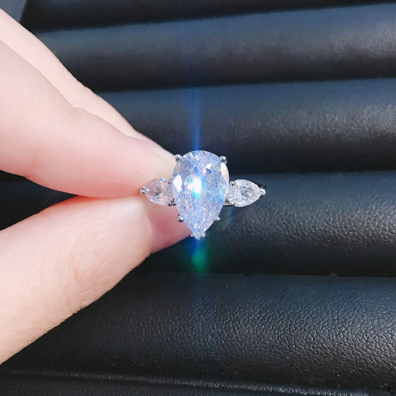 Inel din cupru, formă picătură, finisaj diamantat, pentru femei