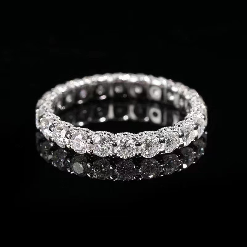 Inel din argint 925 cu montură de diamante, stil simplu, cod produs Msz4958305803