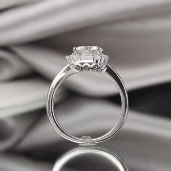 Leysen moissanit ženski prsten, 1–2 ct, S925 srebro pozlaćeno