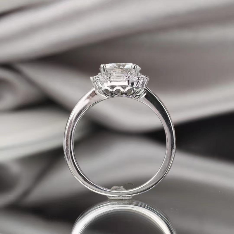 Leysen moissanit ženski prsten, 1–2 ct, S925 srebro pozlaćeno