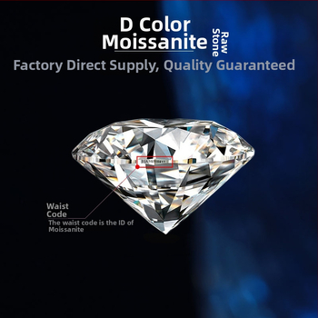 Moissanite στρογγυλός λίθος – ένθετη κατασκευή, VS διαύγεια, τεχνητό υλικό