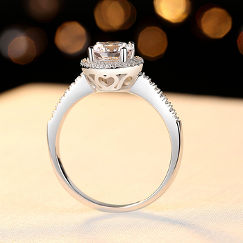 Prsten od srebra 925 s moissanitom, 0,5 ct, Ženski modni geometrijski stil