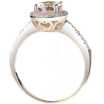 Prsten od srebra 925 s moissanitom, 0,5 ct, Ženski modni geometrijski stil