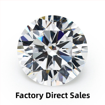 Μοισανίτης ελεύθερος λίθος, στρογγυλό σχήμα, διαύγεια VVS, λεία κατεργασία, συνθετικό πυριτίου καρβίδιο, προσαρμόσιμο