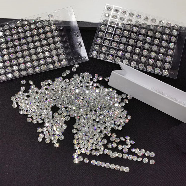 Μοισανίτης ελεύθερος λίθος, στρογγυλό σχήμα, διαύγεια VVS, λεία κατεργασία, συνθετικό πυριτίου καρβίδιο, προσαρμόσιμο