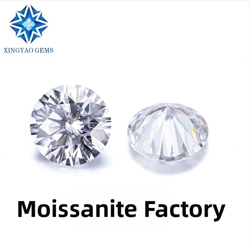 Μοισανίτης ελεύθερος λίθος, στρογγυλό σχήμα, διαύγεια VVS, λεία κατεργασία, συνθετικό πυριτίου καρβίδιο, προσαρμόσιμο