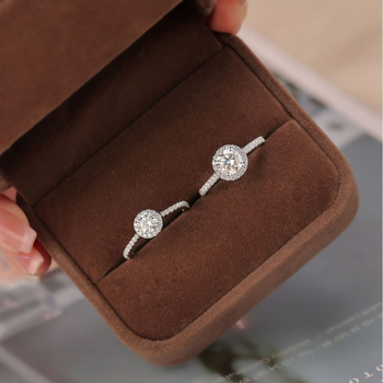 Inel din argint S925 cu moissanit, design geometric, prelucrare Seiko, Jane Man