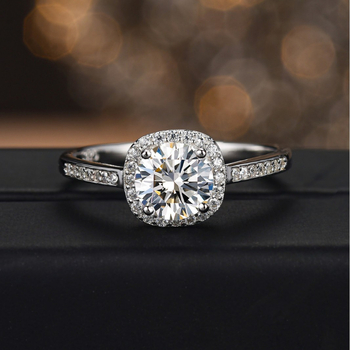 MEISHIDA Moissanite Geometrijski prsten s ugrađom – ženski, lagani luksuz