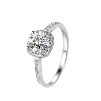 MEISHIDA Moissanite Geometrijski prsten s ugrađom – ženski, lagani luksuz